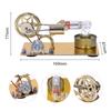 Hot Air Stirling Engine Motor Model Electricity Generator Motor with LED Bulb Six Pointed Star Pattern Flywheel DIY