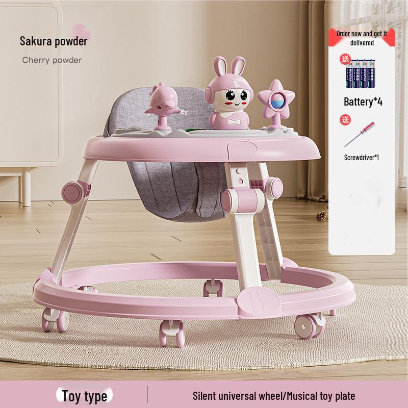 Многофункциональные детские ходунки с музыкой, легкие и складные для 6-18 месяцев, конструкция против опрокидывания