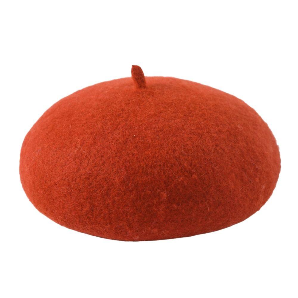 Wool Thickened Artist Beret Solid Color Flat Cap Solid Women's Painter Hat  Autumn Winter