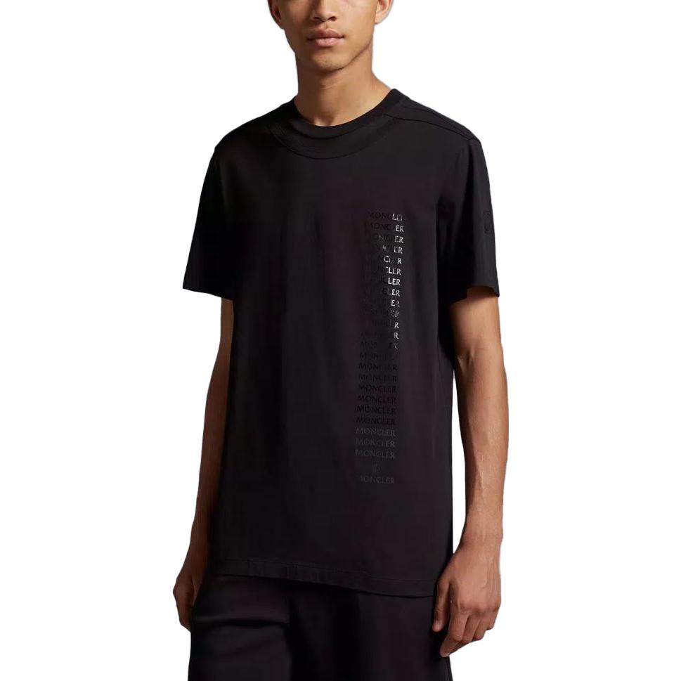 Moncler T-Shirts Men's Black Crew Neck Moderate I20918C0005389A17999