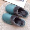 Plus Size 45 46 Unisex High Quality Genuine Leather Furry Slippers Men's Winter Home Casual Shoes Male Female Slippers