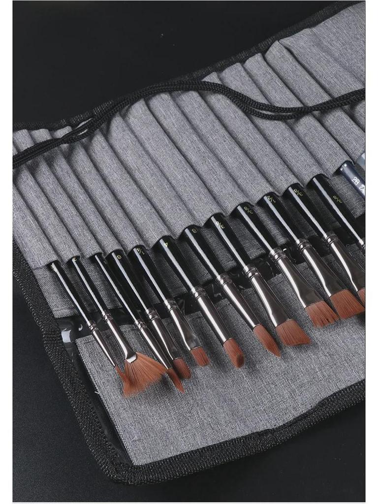 Набор из 18 многоцелевых нейлоновых кистей Giorgione для акварели, акрила и рисования на холсте с сумкой для хранения