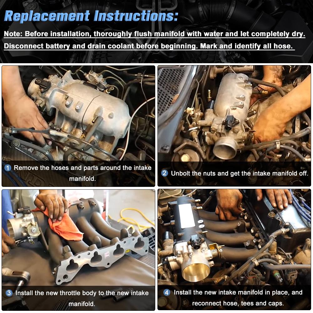 New Black & Silver Intake Manifold for Honda Civic D Series (1988-2000)