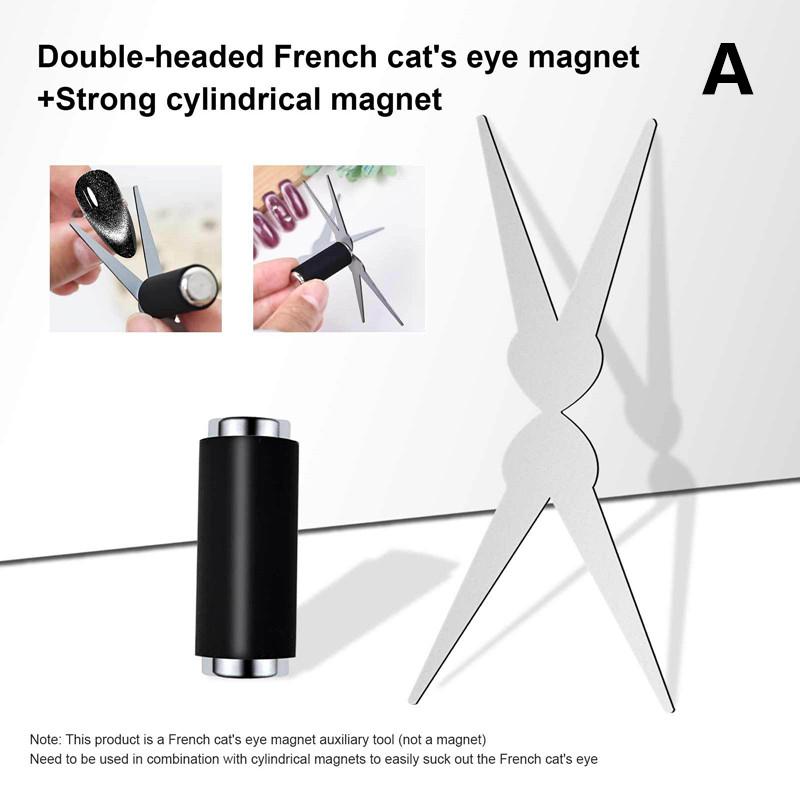 Multifunctional Cat's Eye Nail Magnetic Stick Super Strong Gel Polish Magnet Pen Cylinder with Iron Sheet for Creative Nail Art