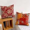Red Bohemian Style Pillow Case Double-Sided Plush Sofa Cushion Covers Organic Breathable Invisible Zipper