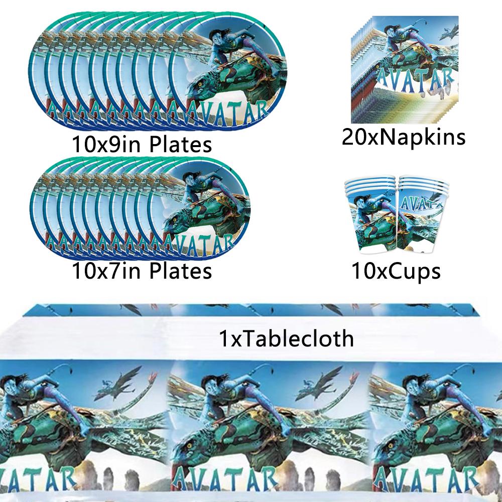 51pcs For Avatar Birthday Party Supplies Include Tablecloth Plates Cups&Napkins