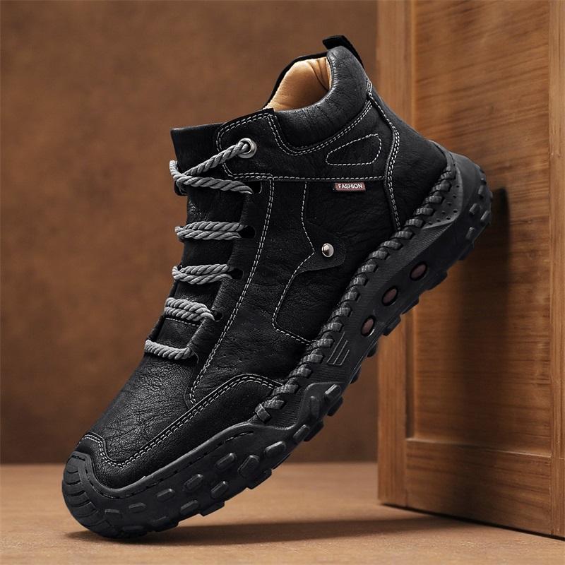 Весенне-осенние мужские высокие повседневные ботинки ручной работы кожаные ботинки ковбойские ботинки для мужчин