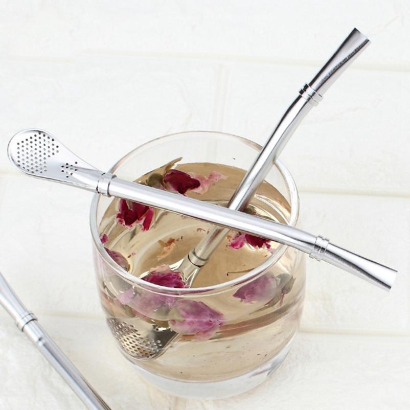 Кухонные принадлежности для питья чая из нержавеющей стали, соломенная тыква, фильтр, ложка, чайные инструменты