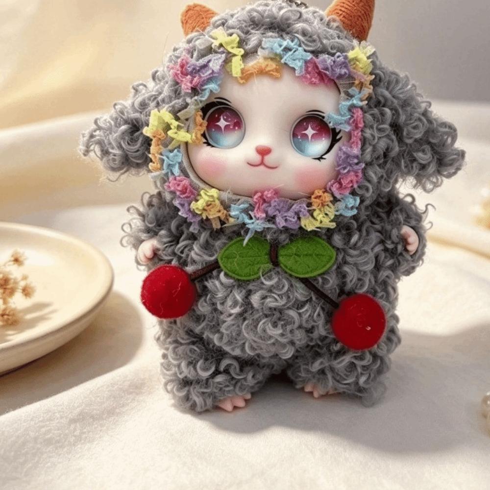 Big Ear Big Ear Curly Hair Rabbit Doll Curly Hair Plush Rabbit Doll Keyring Desktop Decor