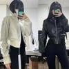 Women's Retro Hong Kong Style Leather Motorcycle Jacket: Punk Fashion Short Jacket for Spring & Autumn