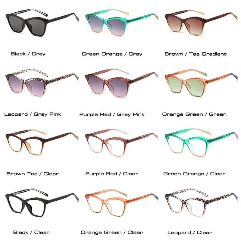 SHAUNA Ins, популярные модные многоугольные женские роскошные солнцезащитные очки «кошачий глаз», ретро градиентные оттенки UV400, мужские двухцветные солнцезащитные очки