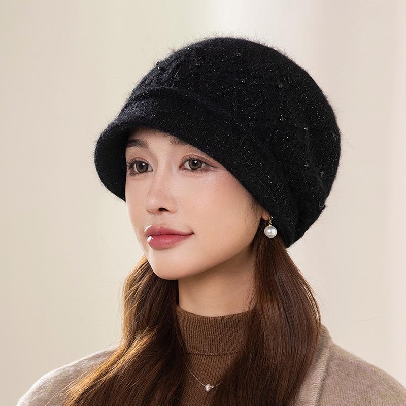 Hat Ladies Autumn and Winter Fleece Warm Stacking Hat Pullover Wool Hat