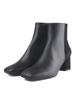 Nontheless Square Toe Back Zipper Ankle Boots / Black
