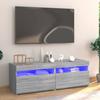 VidaXL TV Cabinet with LED Lights Sonoma Grey 120x35x40 Cm, Cabinet with Led Color, Tv Stand, Media Cabinet, Cabinet 815673