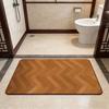Коврик для пола с текстурой дерева Диатомовая земля Абсорбирующий коврик для ванной Современный Быстросохнущий Нескользящий Коврик для ванной для душа Кухни Прихожей