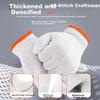 Labor Protection Gloves, 320g Orange Edge 12 Pairs Industrial Work Gloves, Unisex Protective White Thickened Wear-Resistant Non-Slip Work Gloves