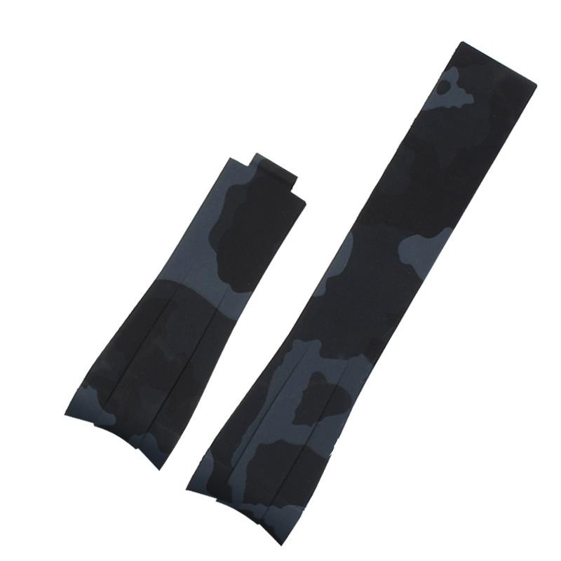 Wholesale Price for Old Customers Rubber Watch Strap Waterproof Silicone Wristband Bracelet Camouflage Color for Rolex Watchband