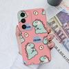 Case For Samsung Galaxy S23+ Ultra S22+ S21 S20 FE Note 10 20 Lite Cute Dinosaur Liquid Silicone Soft TPU Back Cover For Samsung S22 S23 Bumper Funda