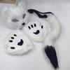 Halloween Plush Fox Mask Set Cosplay Ears Headband Tail Claw Costume Accessories