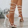 Women's Shoes Summer New Lace-up Open Toe Sandals Sexy High Heels Roman Shoes Runway Shoes