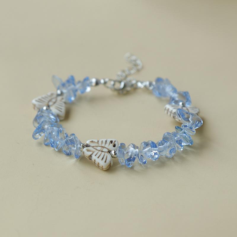 Handmade Seashell & Crushed Stone Bracelet with Lobster Clasp - Perfect Summer Travel Souvenir