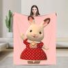 Милые мягкие теплые одеяла Sylvanian Families Плюшевое одеяло для кемпинга Забавное фланелевое покрывало для спальни Чехол для дивана-кровати