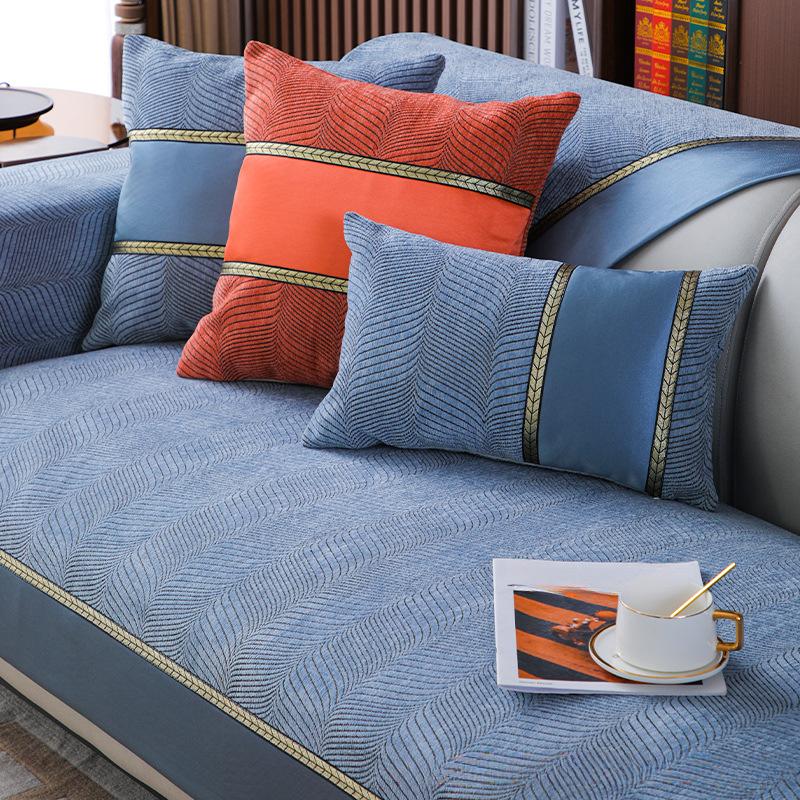 Роскошная подушка для дивана, летняя легкая роскошь и простота, современная мода, высококачественная натуральная кожа, универсальный нескользящий чехол для дивана Four Seasons, полотенце