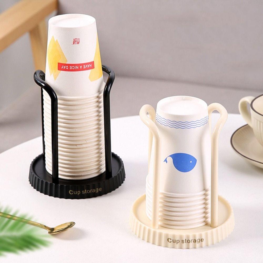 Space Saving Cups Dispenser Rack Shelf Mug Display Stand New Disposable Cup Storage Holder Home
