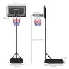Outdoor Basketball Hoop, Adjustable Height 182-213/220-250 cm, Freestanding with Wheels, Black