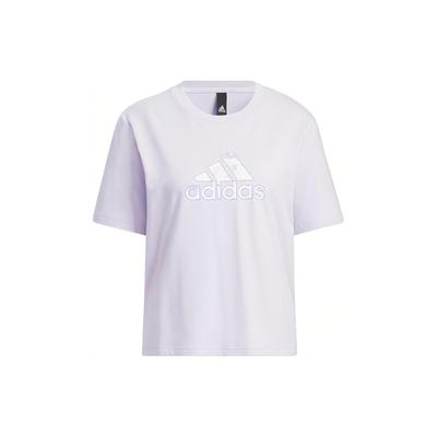 SS22 Сплошная цветная футболка с круглым вырезом и большим логотипом, женские топы, фиолетовый HI6848