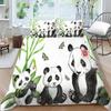 Lovely Giant Panda Printed Bedding Single Double Bed Full Size Pillowcase and Quilt Cover 2 or 3 Animal Patterns Comfortable Home Decoration