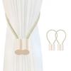 Modern Sunflower Cotton Eco-Friendly Curtain Tiebacks 2-Pack for Wedding and Natural Style Windows Wall Decor