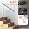 VEVOR Handrails for Outdoor Steps, 39.4in / 100cm Length Stair Hand Rail Kit, Transitional Stainless Steel Railings with Installation Kit