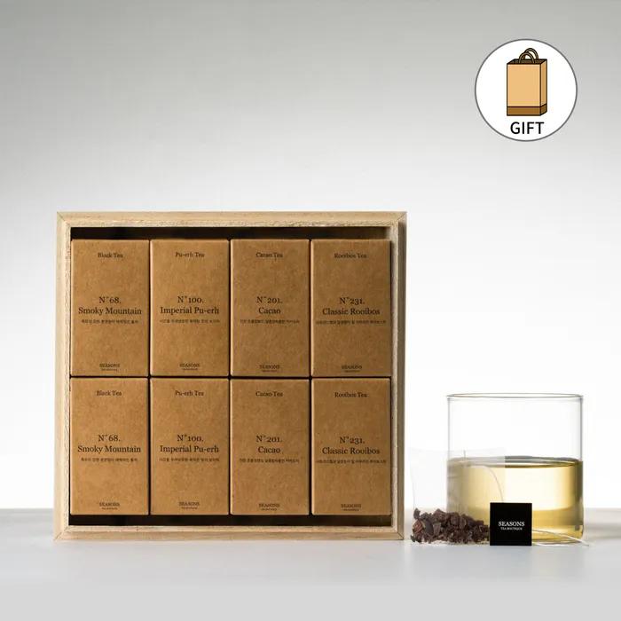 Подарочный набор с премиальным чайным пакетиком, подарочный набор, упаковочная ткань, открытка с благодарностью, подарочная упаковка