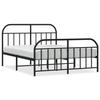 VidaXL Metal Bed Frame with Headboard-Footboard Black 135x190 Cm 353652