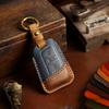 Crazy Horse Leather Car Key Cover Case Keyring Bag for Volkswagen Passat VW New Magotan B8 B7 330 Fob Protector Keychain Holder