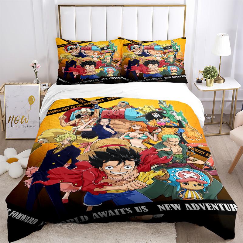 One Piece Bedding 3 Piece Set HD Print Duvet Cover Pillowcases for Teens Adult Bedroom Decoration Christmas Gift C374