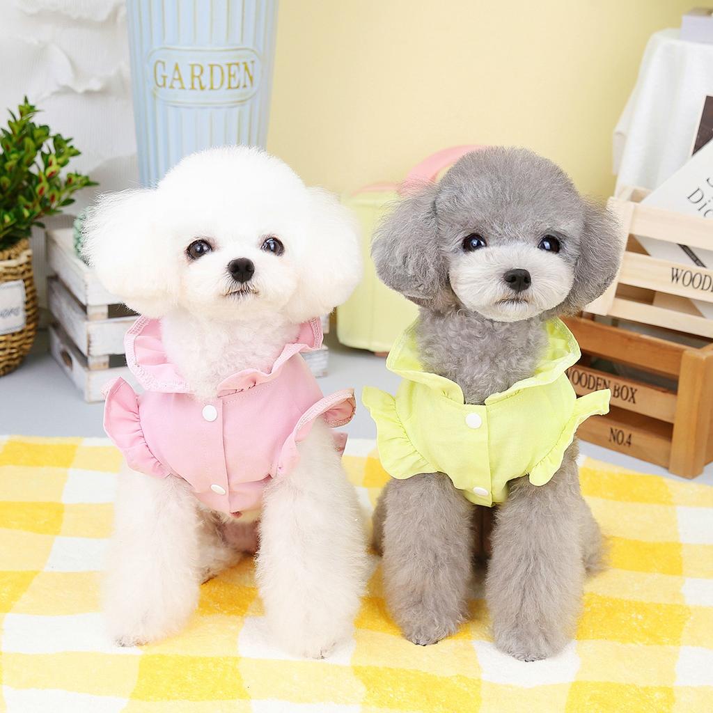 2023 Spring and Summer Pet Clothes Puppy Clothes Teddy Clothes Chest Back Dog Skirt Rabbit Cowboy Chest Back Wholesale