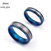 Корейские парные кольца из титановой стали белого и синего цвета