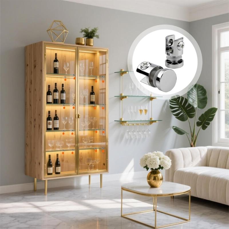 6pcs Not Corrosion Glass Panel Clamps Heavy Duty Supports Panel Mounting Bracket for Office Partitions 5-10mm Thickness