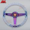 14inch 350MM Acrylic Steering Wheel & Anime Horn Button 6 Holes Neo Chrome Bubble Steering Wheel Depth 71MM PC-ST17ABS