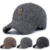Woolen Felt Knitted Cap Men Baseball Cap Winter Warm Thickened Cotton Snapback Hat With Earflaps