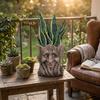 Resin Tree Stump Elderly Face Planter Pot for Home Garden Decoration