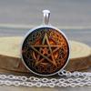 Колдовство пентаграмма стеклянный кабошон кулон ожерелье с викканской звездой женское ожерелье с викканским ювелирным изделием