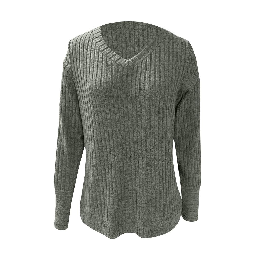 Женские толстовки с v-образным вырезом и длинными рукавами, свободные повседневные осенние модные свитера