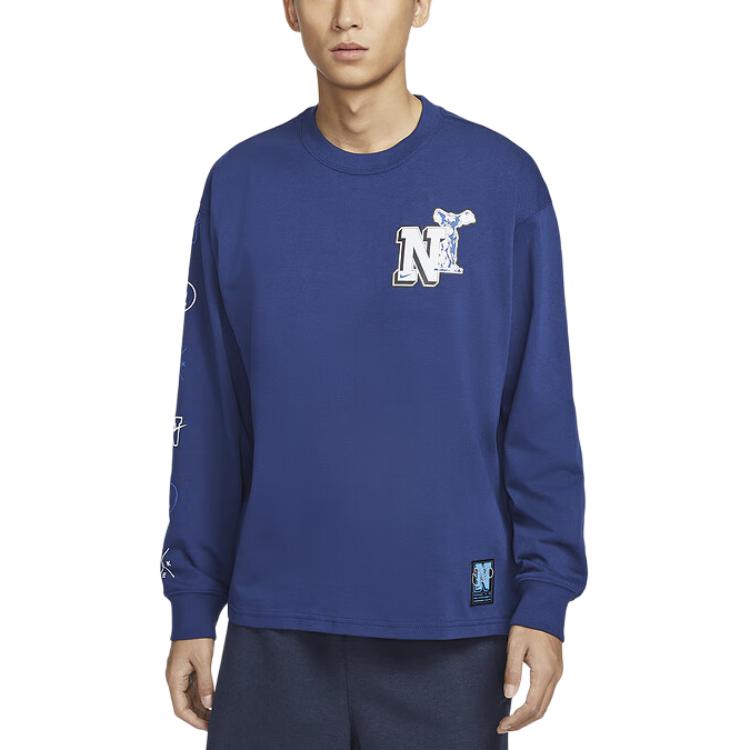 Nike T Shirts Men's Blue Crew Neck Moderate HJ3306-492