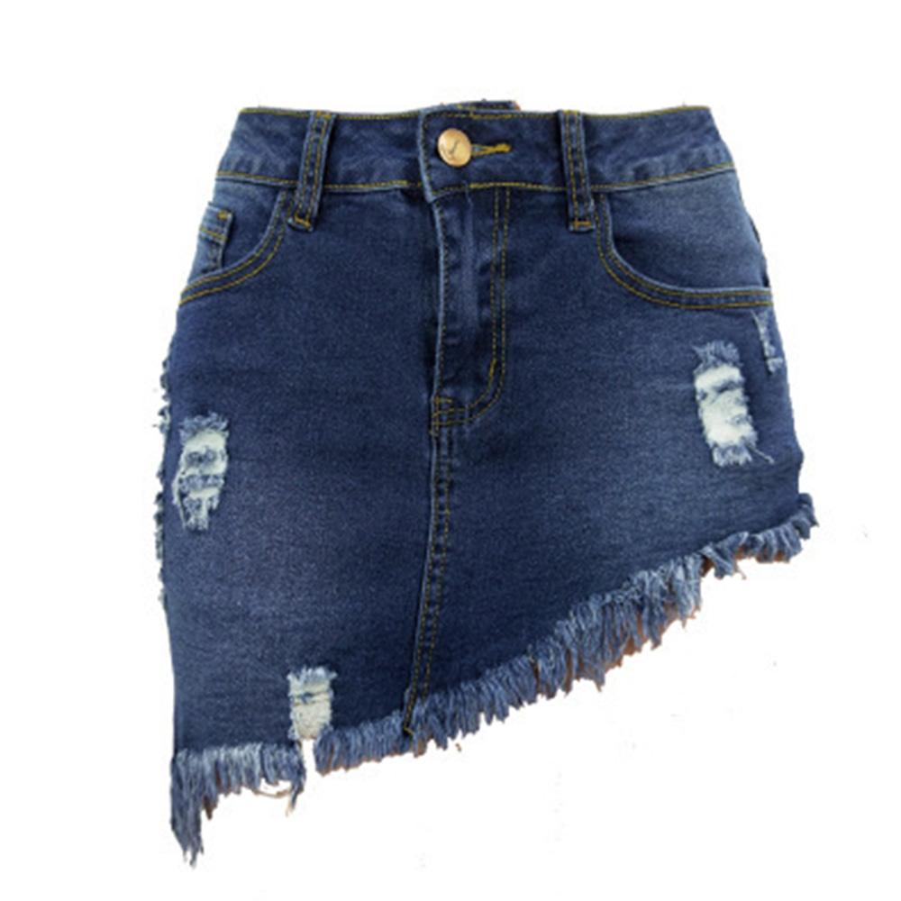 2024 весна/лето женские летние юбки с высокой талией джинсовая юбка из потертого денима