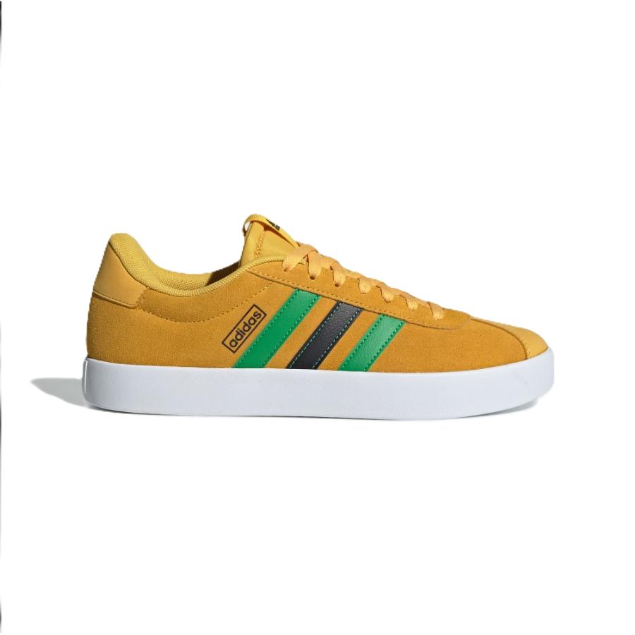 adidas VL Court 3.0 Кожаные Удобные Нескользящие Прочные Низкие Теннисные Кроссовки Унисекс Золотой Ярко-зеленый Черный IF4463
