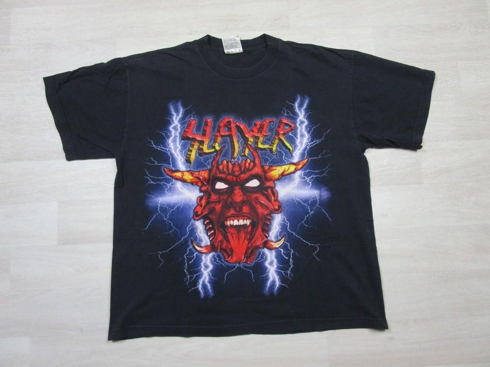 Slayer Vintage T-shirt L 90s Diabolus on Tour Metal Band Devil Head Lightning