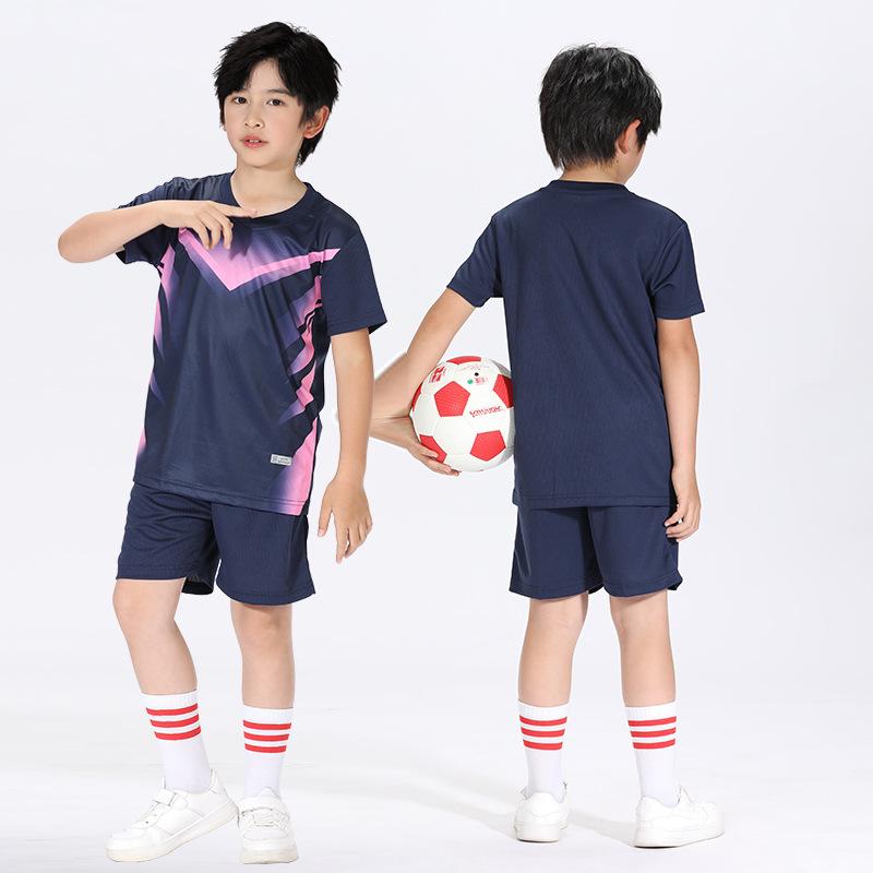 Children's football jersey sets, boys' and girls' quick-dry short-sleeve training elementary school soccer match team uniforms